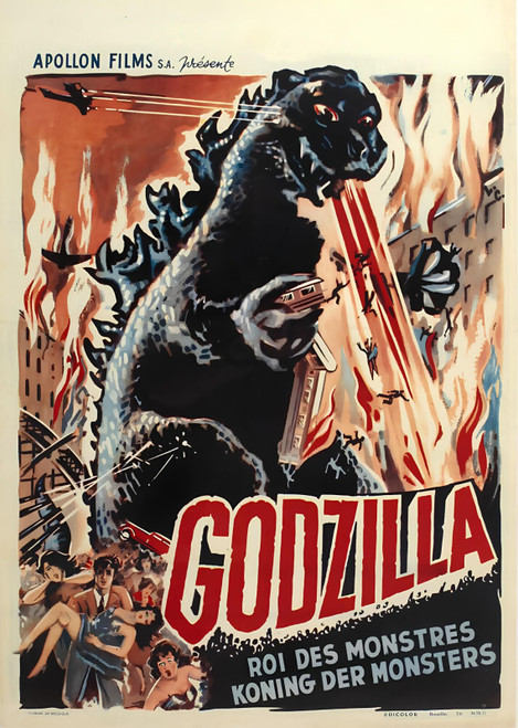 Godzilla - Gojira 1954 First Movie (10) Poster Canvas Movie Film Print A0 A1 A2