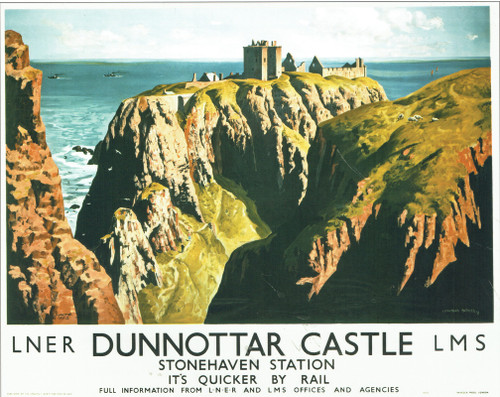 Scotland Railway vintage poster 55 Dunnottar Stonehaven