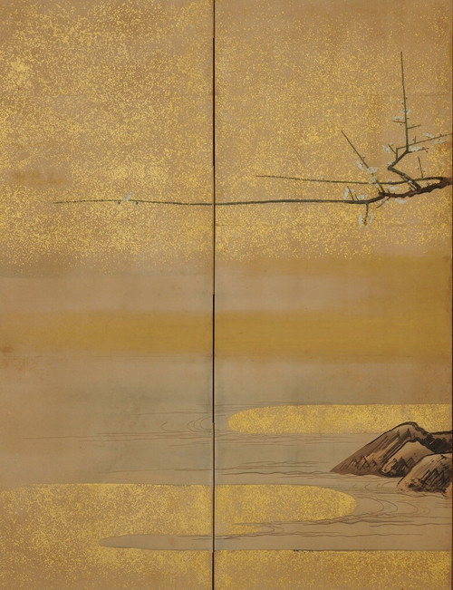 17th Century Japanese Hawk Screens by Soga Nichokuan p1 Poster Canvas Movie Film