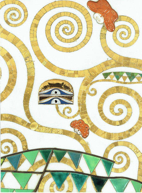 Detail of left -hand mosaic wall-Klimt 1909-11 p2 Art Gallery Poster Canvas Prin