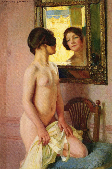 Leroux_Jules_Marie_Auguste_The_Mirror Art Gallery Poster Canvas Print Wall Decor