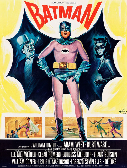 Batman (1966)_3 Movie Film Poster Canvas iconic design