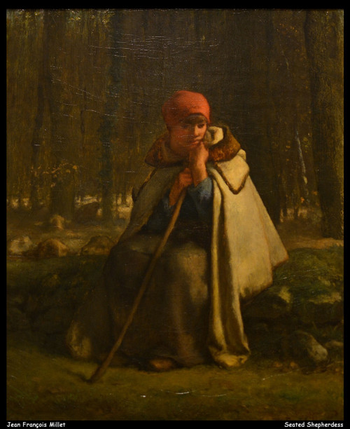 jean-franois-millet---seated-shepherdess--jpb_15856690883_o(1) Poster Canvas Mov