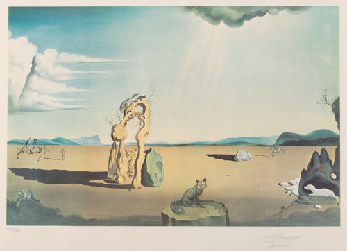 Salvador Dalí (1904-1989). Les bêtes sauvages dan le desert, 1975 Poster Canvas