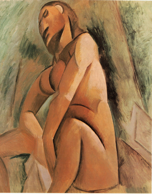 Pablo Picasso - Nude seated woman 1909 Poster Canvas Movie Film Print A0 A1 A2 A