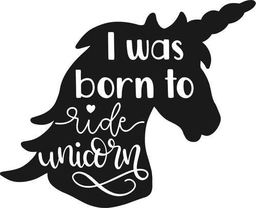 I WAS BORN TO RIDE UNICORN 3 Funny Poster Creative Canvas Print A0 A1 A2 A3 A4 A