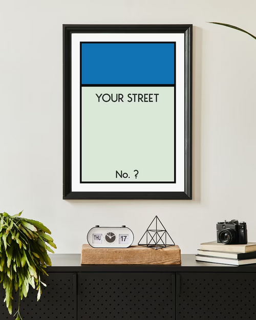 Personalised Monopoly Print Wall Art Poster Custom Property Home Decor Gift Idea