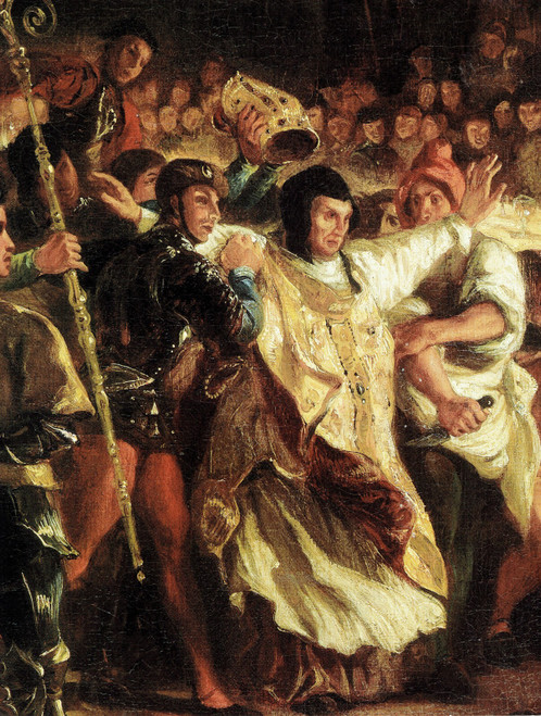 Delacroix- The Murder of the Bishop of Liege (detail)-1829 Art Gallery Poster Ca
