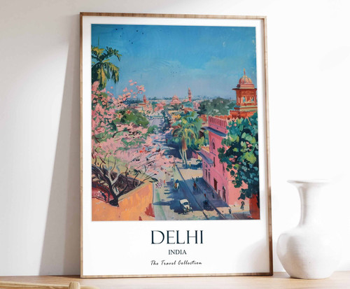 1_Delhi Print, Delhi Travel Poster, Indian Wall Art, Indian Travel Print, South