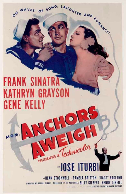 Anchors Aweigh (1945)_0 Movie Film Poster Canvas iconic design Anchors Aweigh (1945)_0 Movie Film Poster Canvas iconic design