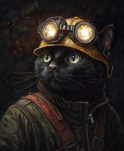 Miner Pet PortraitCustom Funny Canvas Royal Pet PortraitDigital ArtPet Portrait