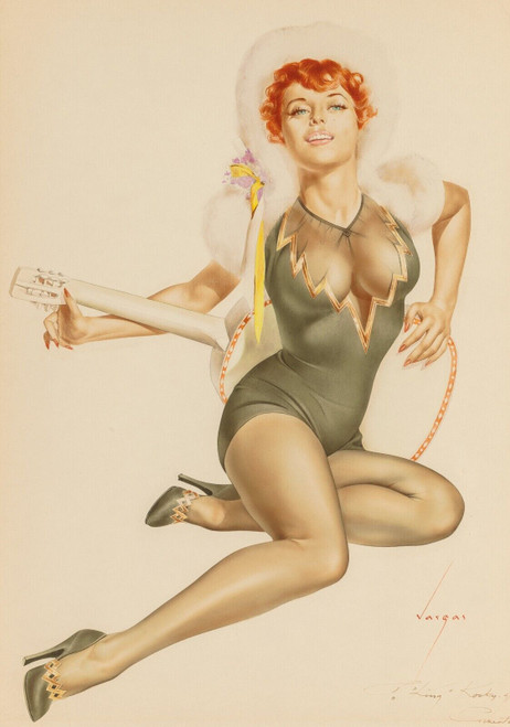 Alberto Vargas - To 'King' Kody 1950 Poster Canvas Print A0 A1 A2 A3 A4