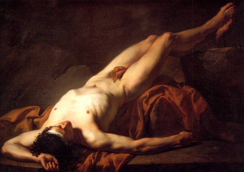 David_Jacques_Louis_Male_Nude_known_as_Hector Poster Canvas Print Art Painting D