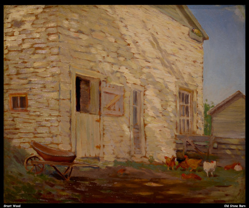 grant-wood--old-stone-barn--jpb_15609246630_o(1) Poster Canvas Movie Film Print