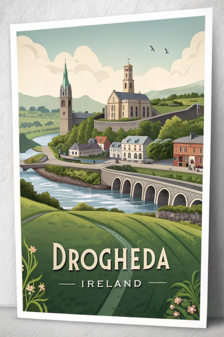 Captivating Drogheda Ireland Travel Poster - Historic Landmarks Art Print Poster