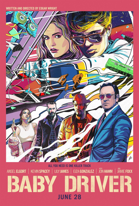 Baby Driver (2017)_15 Movie Film Poster Canvas iconic design