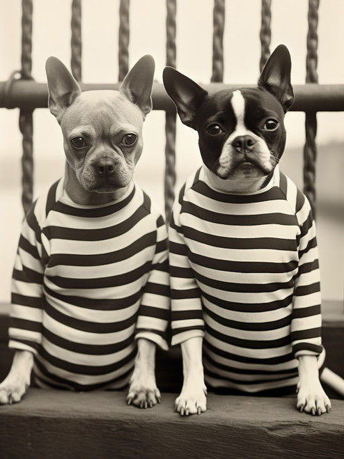 2 Dogs in Prison 3by4 Poster Canvas Funny Annimals Pritnt A0 A1 A2 A3 A4 A5 A6