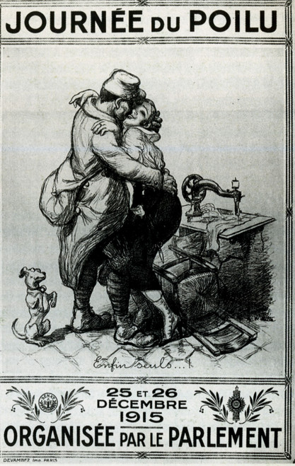 1915 Adolphe Willette Journée du Poilu, Post Art Gallery Poster Canvas Print W