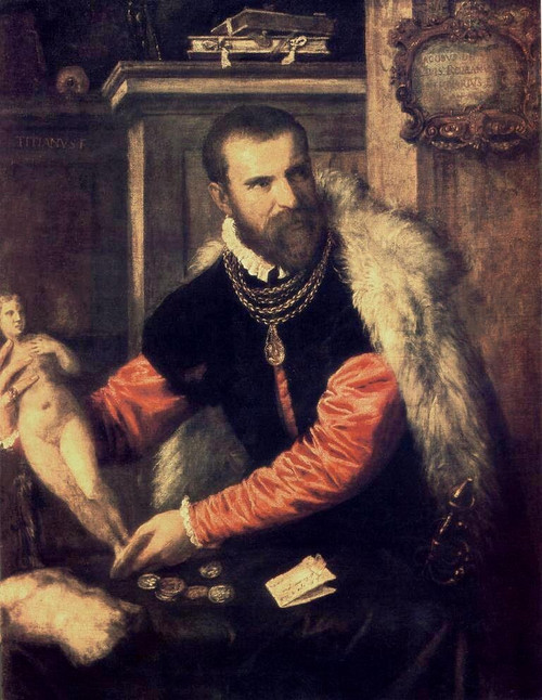 Titian_Portrait_of_Jacopo_Strada Poster Canvas Movie Film Print A0 A1 A2 A3 A4 A