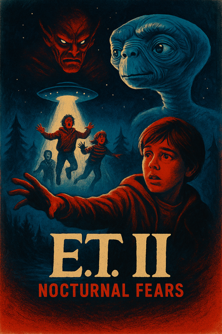 E.T. II (2) Nocturnal Fears Poster Tribute Special Poster Canvas Movie Film Print A0 A1 A2 A3