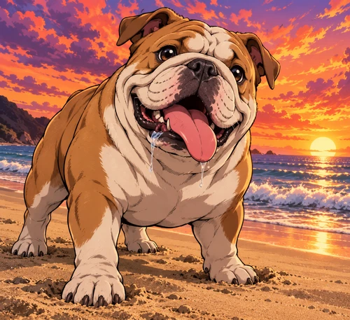 My Hero Bulldog Sunset