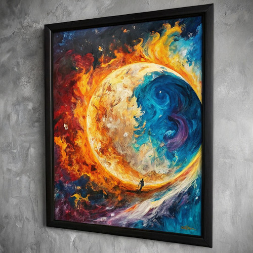 Abstract Colours of Moon Poster Wall Art Prints for Living Room Picture Abstract