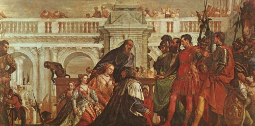 Veronese_The_Family_of_Darius_before_Alexander Poster Canvas Movie Film Print A0