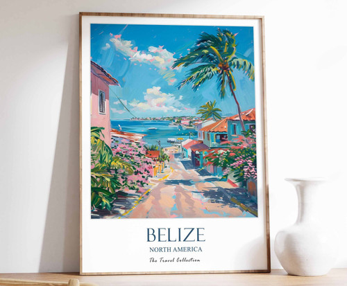1_Belize Print, Belize Travel Poster, Caribbean Travel Print, Tropical Decor, Bo