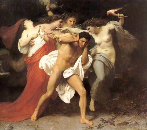 William-Adolphe-Bouguereau-Orestes-Pursued-by-the-Furies Poster Canvas Movie Fil