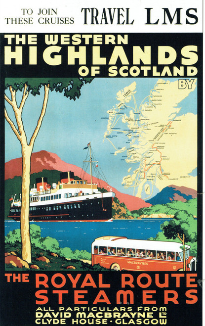 Scotland Railway vintage poster 85 Royal Route