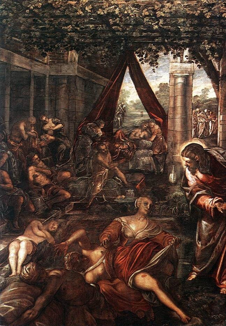 Tintoretto_La_Probatica_Piscina Poster Canvas Movie Film Print A0 A1 A2 A3 A4 A5