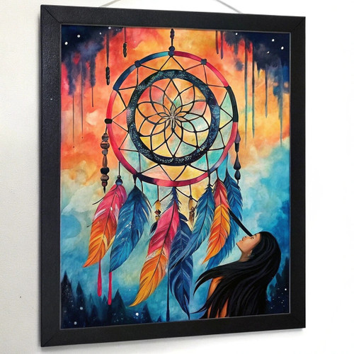 Bohemian Art Print Colourful Dreamcatcher Wall Art Boho Home Decor For Lounge (3