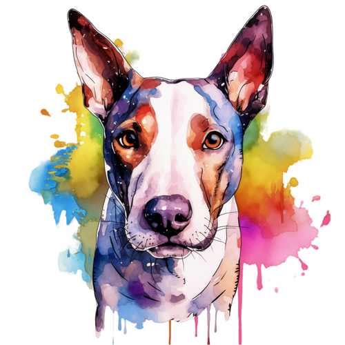 Miniature Bull Terrier (4) Poster Canvas Movie Film Print A0 A1 A2 A3 A4 A5 A6 A