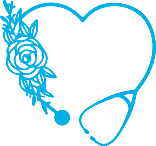 Stethoscope-Heart-Flowers-Nurse-2 Funny Poster Canvas Art Print A0 A1 A2 A3 A4 A