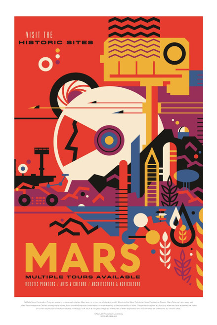 Visions of the Future NASA Mars Tours Poster Canvas Movie Film Print A0 A1 A2 A3