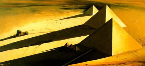 Dali_Salvador_The_Pyramids_and_the_Sphynx_of_Gizeh_1954 Poster Canvas Print Art