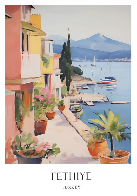 3_Fethiye Poster, Turkey Poster,Travel Poster, Fethiye Travel Poster, Wall Art,