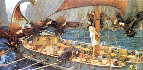 Jw_13_Ulysses and the Sirens_1891_J.W.Waterhouse_sqs Poster Canvas Movie Film Pr