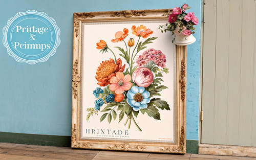 Vintage Archive Printemps Spring Bouquet Floral Art Print - Unframed A6 A5 A4 A3