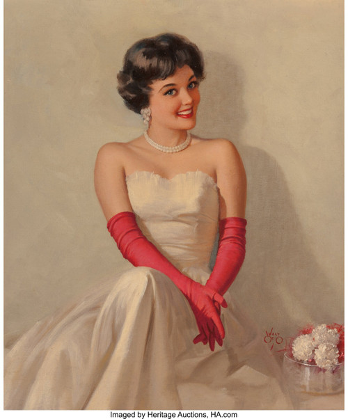 WALT OTTO (American, 1895-1963). The Lady is Waiting, cal Poster Canvas Movie Fi