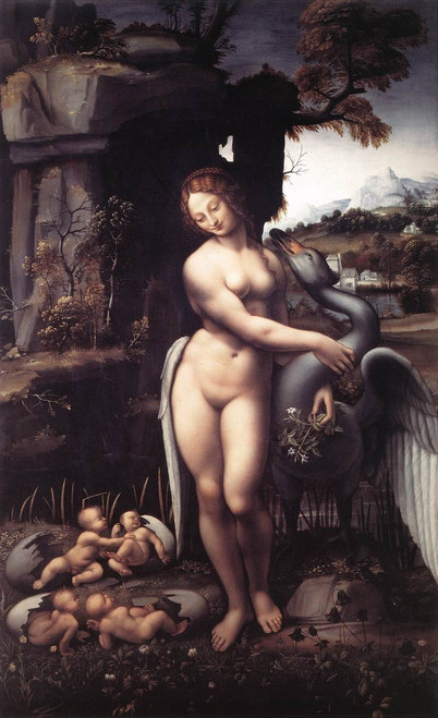 Leonardo_da_Vinci_Leda_1508_15 Art Gallery Poster Canvas Print Wall Decoration A