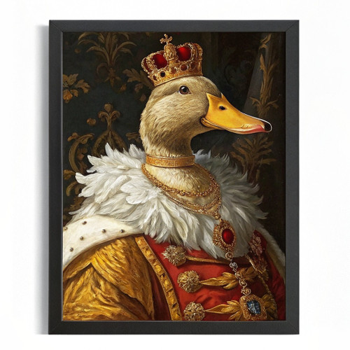 Royal Duck Painting White Duck Portrait Renaissance Animal Wall Art Duck Print P