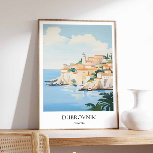 12_Dubrovnik Poster, Croatia Poster, European Poster, Medieval Poster, Coastal D