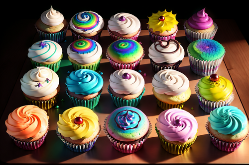 Rainbow Cupcakes Tray Poster Canvas Movie Film Print A0 A1 A2 A3 A4 A5 A6 Art Wa