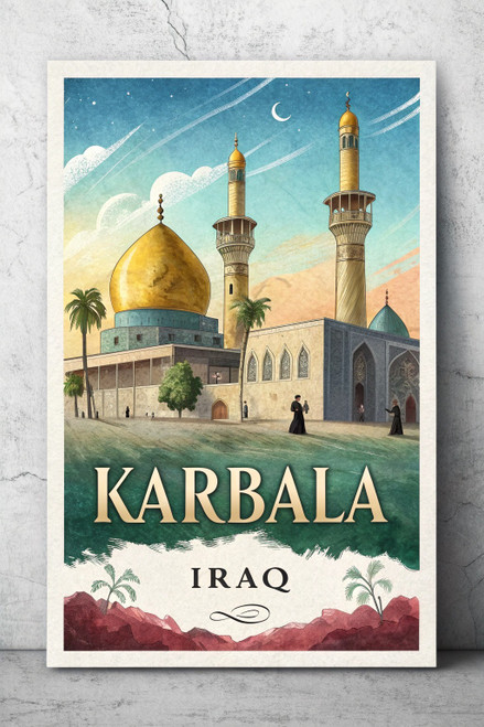 Majestic Karbala Iraq - Captivating Holy City Travel Poster Art Print Poster Mov Majestic Karbala Iraq - Captivating Holy City Travel Poster Art Print Poster Mov