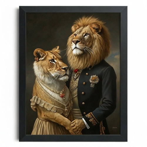 Victorian Couple Portrait Lion And Lioness Art Print Vintage Animal Wall Art (2) Victorian Couple Portrait Lion And Lioness Art Print Vintage Animal Wall Art (2)