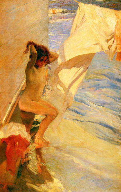 Sorolla_Joaquin_Antes_Del_Bano Poster Canvas Movie Film Print A0 A1 A2 A3 A4 A5
