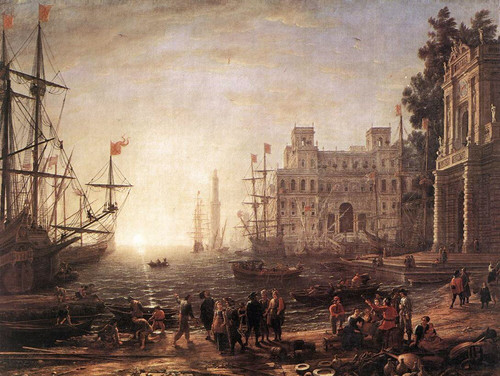 Port_Scene_with_the_Villa_Medici_WGA Poster Canvas Movie Film Print A0 A1 A2 A3