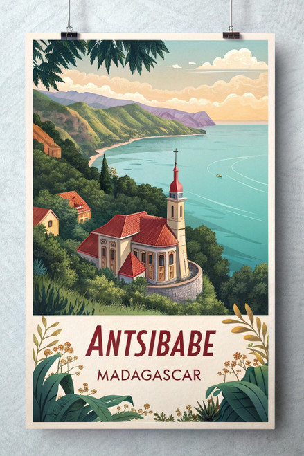 Antsirabe, Madagascar - Exotic Travel Poster with Breathtaking Landscape Poster