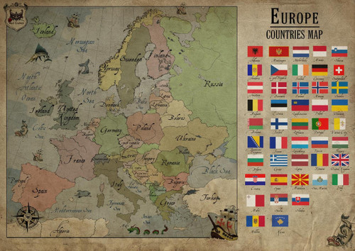 Europe countries map 4